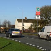 Greater Manchester Clean Air Zone signs  on Warrington Road, Marus Bridge, Wigan