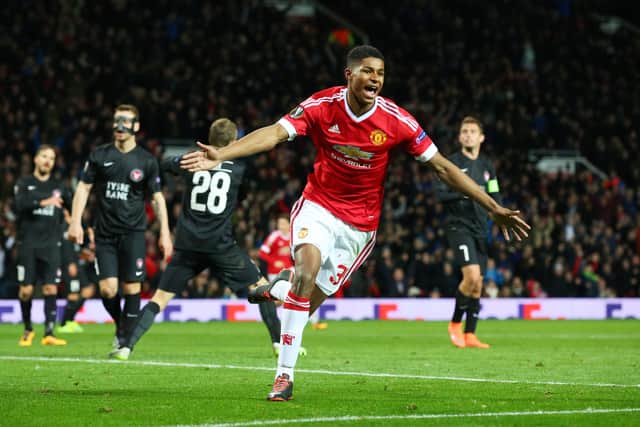 Rashford scored twice on his debut for United and once on his England debut