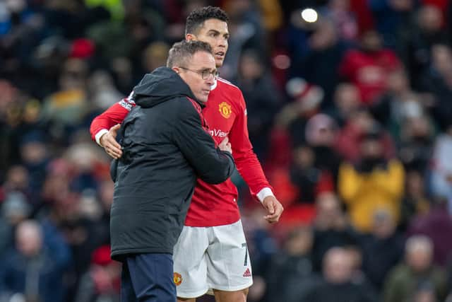 Ralf Rangnick and Cristiano Ronaldo Credit: Getty