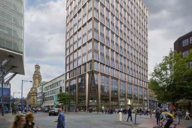 Plans for a 17-storey office block at Speakers House in Deansgate. Credit: Kames Property Income Fund. 