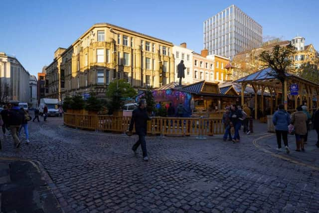 View of the proposed office block at Speakers House in Deansgate from St Anne’s Square. Credit: Kames Property Income Fund