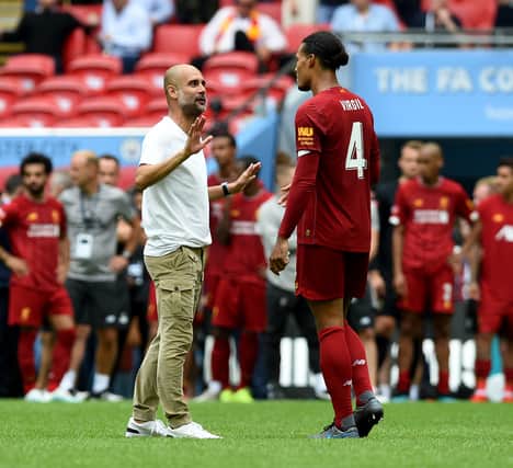 Pep Guardiola rejects Virgil van Dijk’s suggestion Manchester City have been lucky. Credit: Getty.
