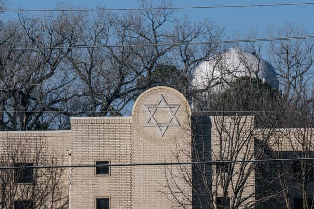 The Congregation Beth Israel synagogue is seen on January 16, 2022 in Colleyville, Texas. (Photo by Brandon Bell/Getty Images)