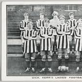 A postcard of the Dick, Kerr Ladies, formed in Preston in 1917.  Courtesy of the National Football Museum