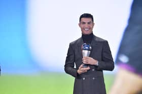 Cristiano Ronaldo receives the FIFA Special Best Men Award 2021 Credit: AFP/Getty