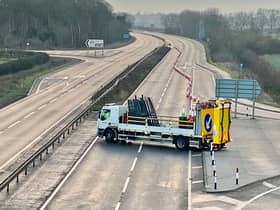The A1 near Stamford was closed following the accident Credit: JPI