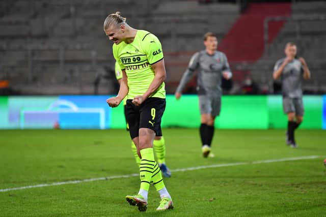 Haaland scored in Dortmund’s recent loss to St Pauli. Credit: Getty.