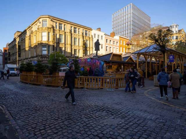 View of the proposed office block at Speakers House in Deansgate from St Ann’s Square. Credit: Kames Property Income Fund