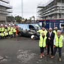 Seddon apprentices meet Salford mayor Paul Dennett at a development of 51 new council homes in Clifton Green. Credit: Seddon