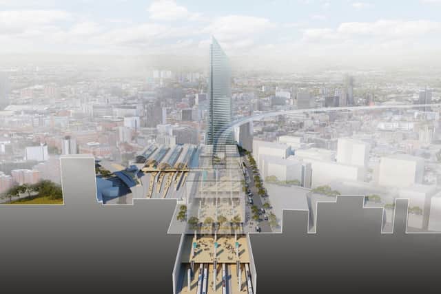 An image of a plan for an underground rail link in Manchester city centre