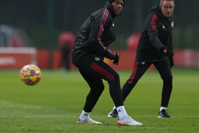 Anthony Martial with Ralf Rangnick Credit: Matthew Peters/Manchester United via Getty Images