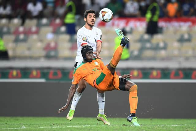 Eric Bailly had a tough a battle on his hands throughout the game. Credit: Getty.