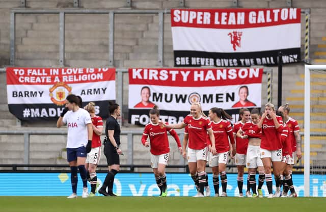 United Women playing at Leigh Sports Village. Credit: Getty.
