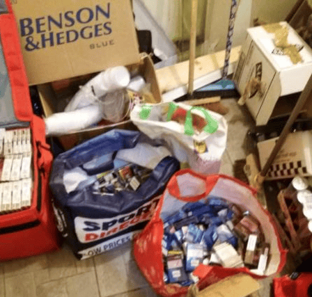 Illegal tobacco products found by a sniffer dog at Superstore, in Stockport Road, Manchester Credit: MCC