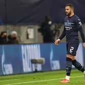 Kyle Walker was sent off in the defeat to RB Leipzig. Credit: Getty.