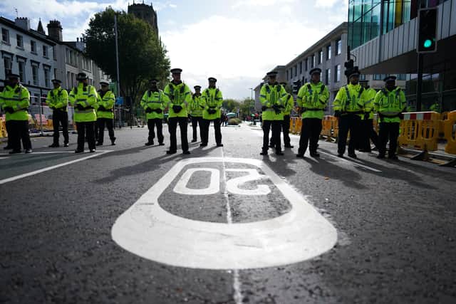 Greater Manchester police officers Credit: Getty
