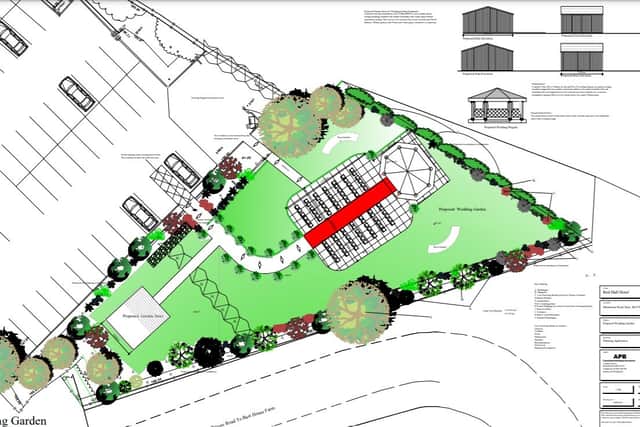 Plans for a wedding garden at Red Hall Credit: via LDRS