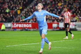 Phil Foden scored for City in the club’s previous meeting at the Brentford Community Stadium in December. Credit: Getty.