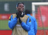 Paul Pogba was pictured at Manchester United training. Credit: Getty.