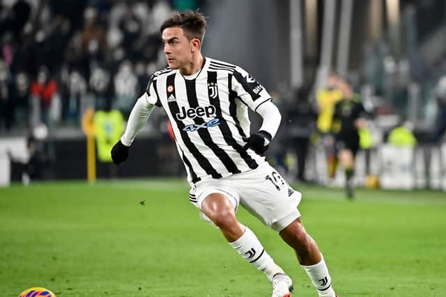 Paulo Dybala of Juventus in action during the Serie A match between Juventus and SSC Napoli at Allianz Stadium on January 06, 2022 in Turin, Italy