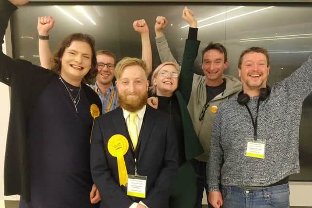 Lib Dem candidate Alan Good wins the Ancoats and Beswick by-election in Manchester. Credit: LDRS. 