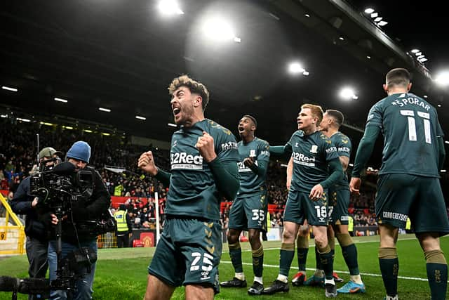 Middlesbrough progressed via penalties at Old Trafford. Credit: Getty.