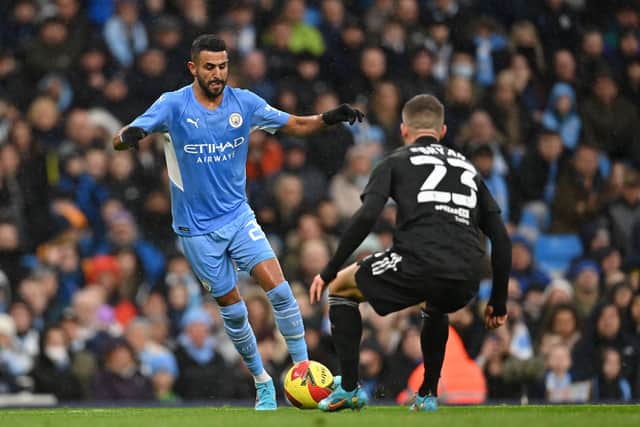 Mahrez was a real handful from the right wing. Credit: Getty.