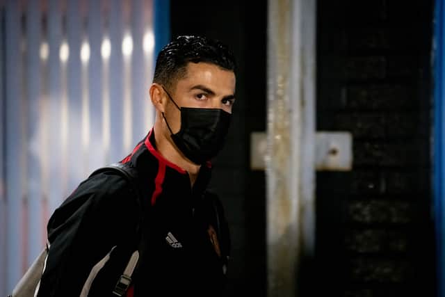Ronaldo is on the bench for United. Credit: Getty.