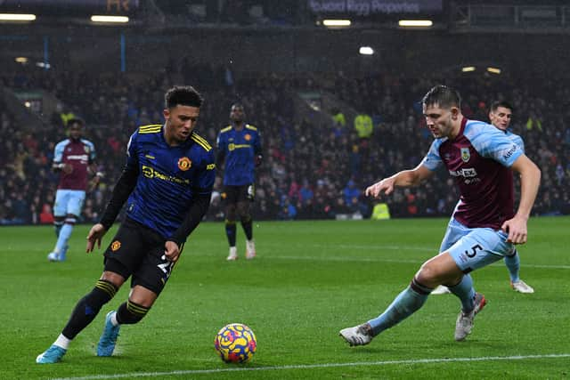 Jadon Sancho impressed at Turf Moor. Credit: Getty.