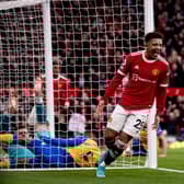 Jadon Sacho scored again for United at Old Trafford. Credit: Getty.