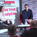 Andy Burnham at the Mayor’s Question Time with BBC host Annabel Tiffin Credit: GMCA