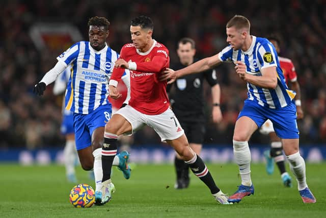 It was a mixed night for Bissouma at Old Trafford. Credit: Getty.