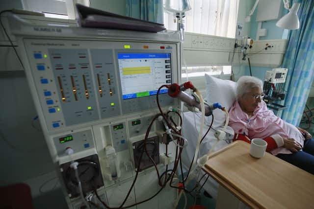 A dialysis machine being used by a patient. Photo: Christopher Furlong/Getty Images