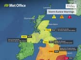 Storm Eunice warnings. Credit: The Met Office 