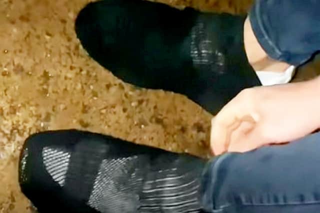 A group of clever clubgoers managed to dupe bouncers who wouldn’t let them in over their white shoes - by using socks Credit: Rachael Silvester / SWNS