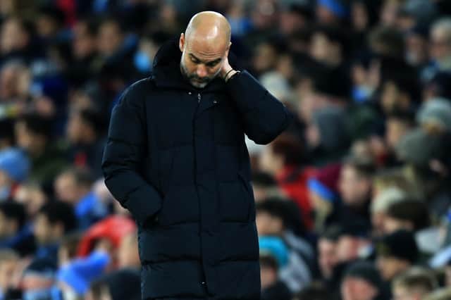 The defeat means City’s lead is cut to six points, with Liverpool playing their game in hand during the week. Credit: Getty.