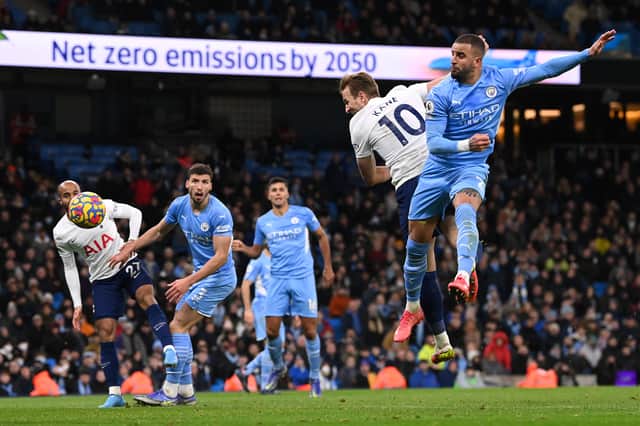 Harry Kane’s late header wrapped up three points for Tottenham. Credit: Getty.