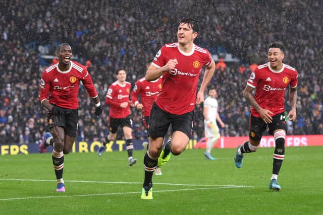 Maguire scored the first goal of the game. Credit: Getty.
