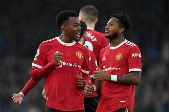 Elanga and Fred both came on and scored at Elland Road. Credit: Getty.