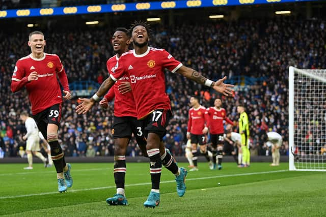 United won the game 4-2 thanks to goals from Harry Maguire, Bruno Fernandes, Fred and Anthony Elanga. Credit: Getty.