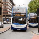 Buses in Piccadily in Manchester. Photo: David Dixon