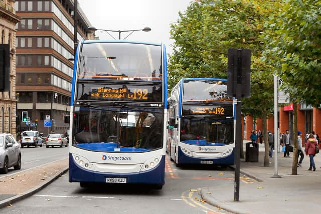 Buses in Piccadily in Manchester. Photo: David Dixon