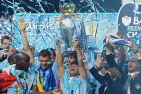 Aguero’s famous goal secured the Premier League title for Manchester City in 2012. Credit: getty.