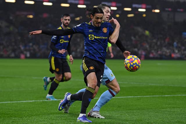 Cavani last played for United on 8 February at Burnley. Credit: Getty.