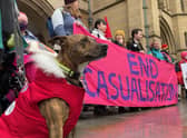 University strike picket line in Manchester 