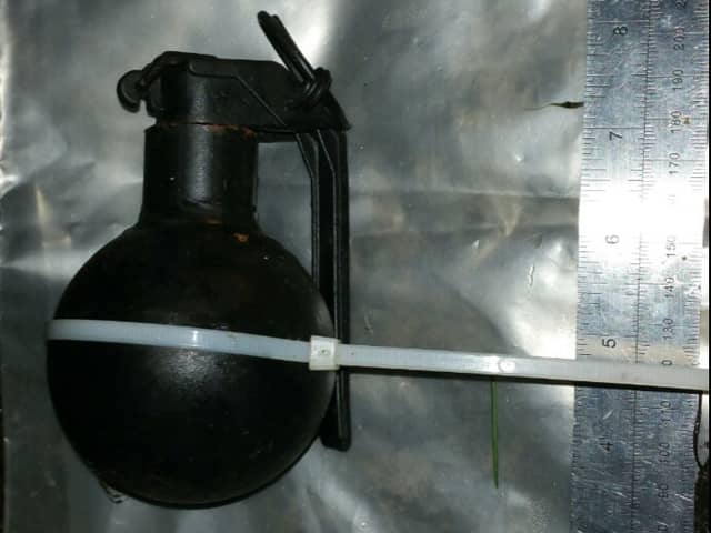 The grenade which was recovered by police