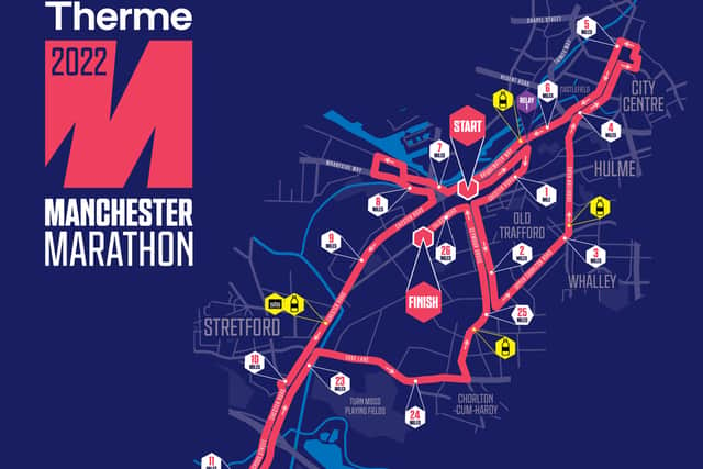 Manchester Marathon 2022 route map Credit: Manchester Marathon