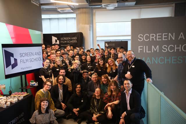 Students at staff at Screen and Film School Manchester