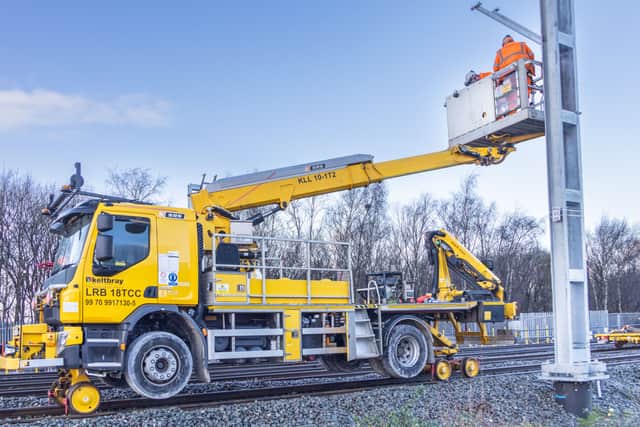 Engineers carrying out the major upgrades to the railway lines between Manchester and Stalybridge