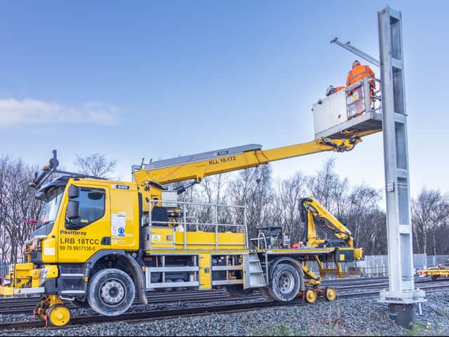 Engineers carrying out the major upgrades to the railway lines between Manchester and Stalybridge